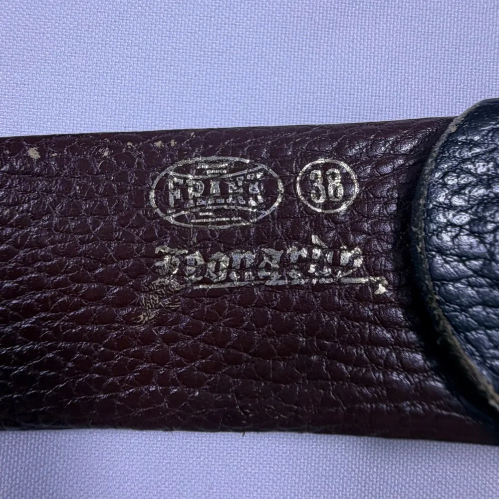 Vintage Frank Leonardo Leather Belt Buckles of America Great Spirit BA-141 38